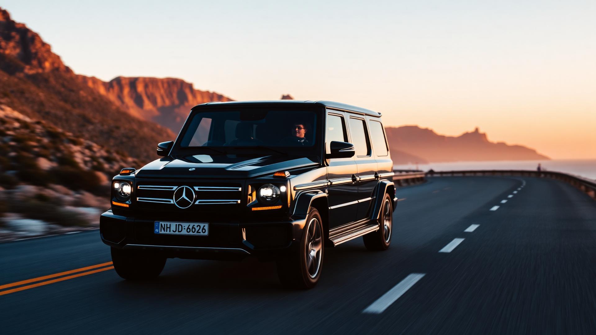 Luxury chauffeur on a Cape Town coastal road