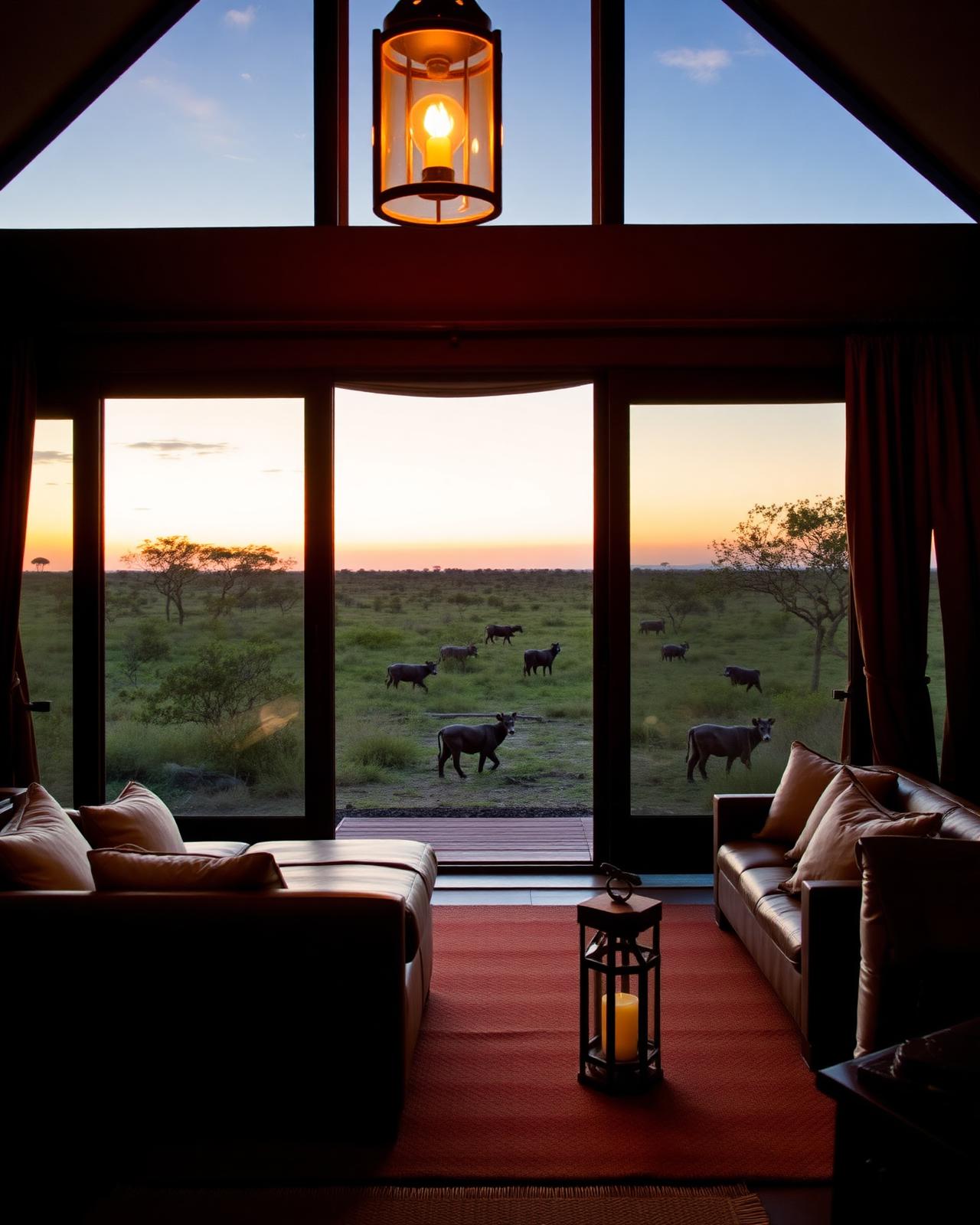 Luxury safari lodge interior